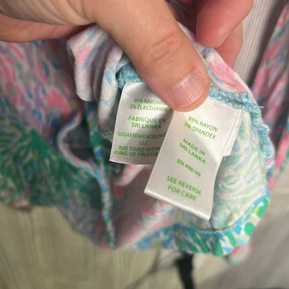 Lilly Pulitzer PJ Knit Button Up Pajama Top Multi Stargazer Pajamas Top XL - Picture 3 of 4